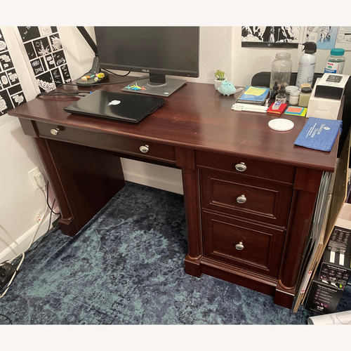 Used Avenue Eight Computer Desk with Drawers Cherry for sale on AptDeco