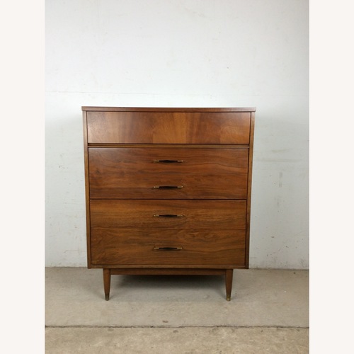 Used Mid Century Highboy Dresser with Brass Hardware for sale on AptDeco