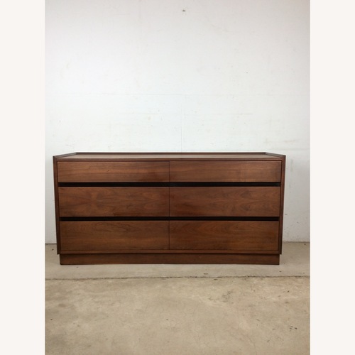Used Mid Century Six Drawer Walnut Lowboy Dresser for sale on AptDeco