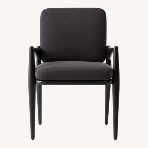 Used CB2 Palmas Black Upholstered Dining Armchair for sale on AptDeco