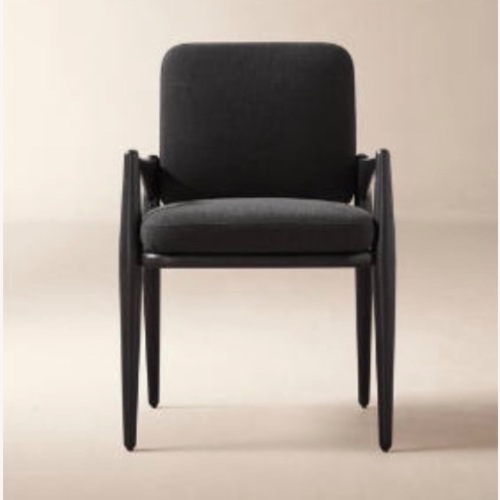 Used CB2 Palmas Black Upholstered Dining Armchair for sale on AptDeco