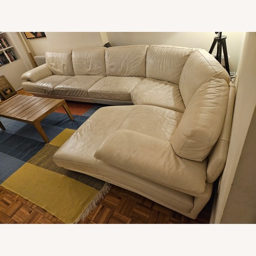 Used Natuzzi Italia Plaza Leather Sectional Sofa for sale on AptDeco
