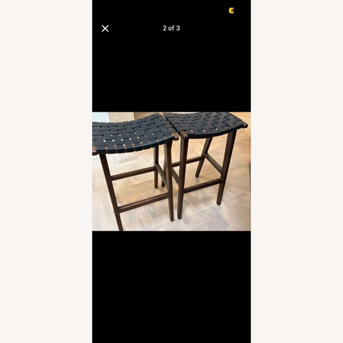 Used Grandin Road Mahogany Wood Sabino Backless Bar Stools for sale on AptDeco
