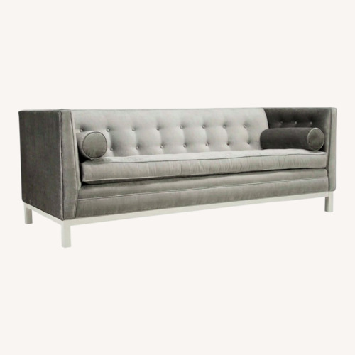 Used Jonathan Adler Silver Velvet 3+ Seater Sofa for sale on AptDeco