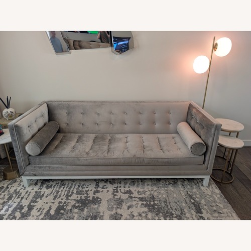 Used Jonathan Adler Silver Velvet 3+ Seater Sofa for sale on AptDeco