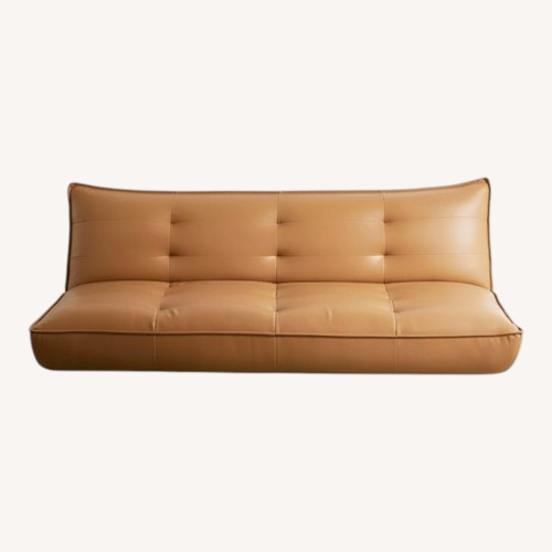 Used Urban Outfitters Light Brown Leather Sleeper Sofa for sale on AptDeco