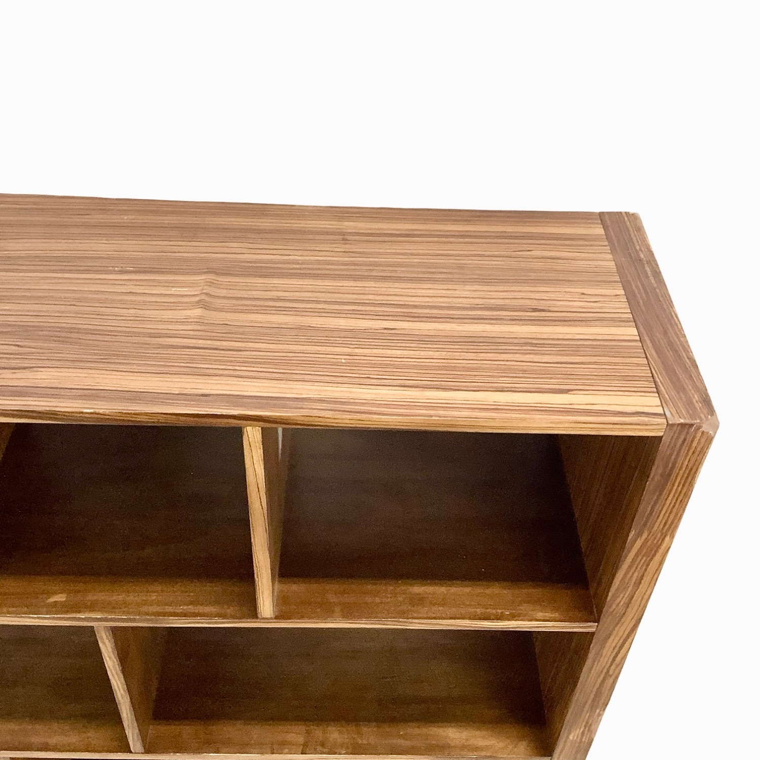 Modern Zebrawood Shelf with Chrome Sled Base - image-11