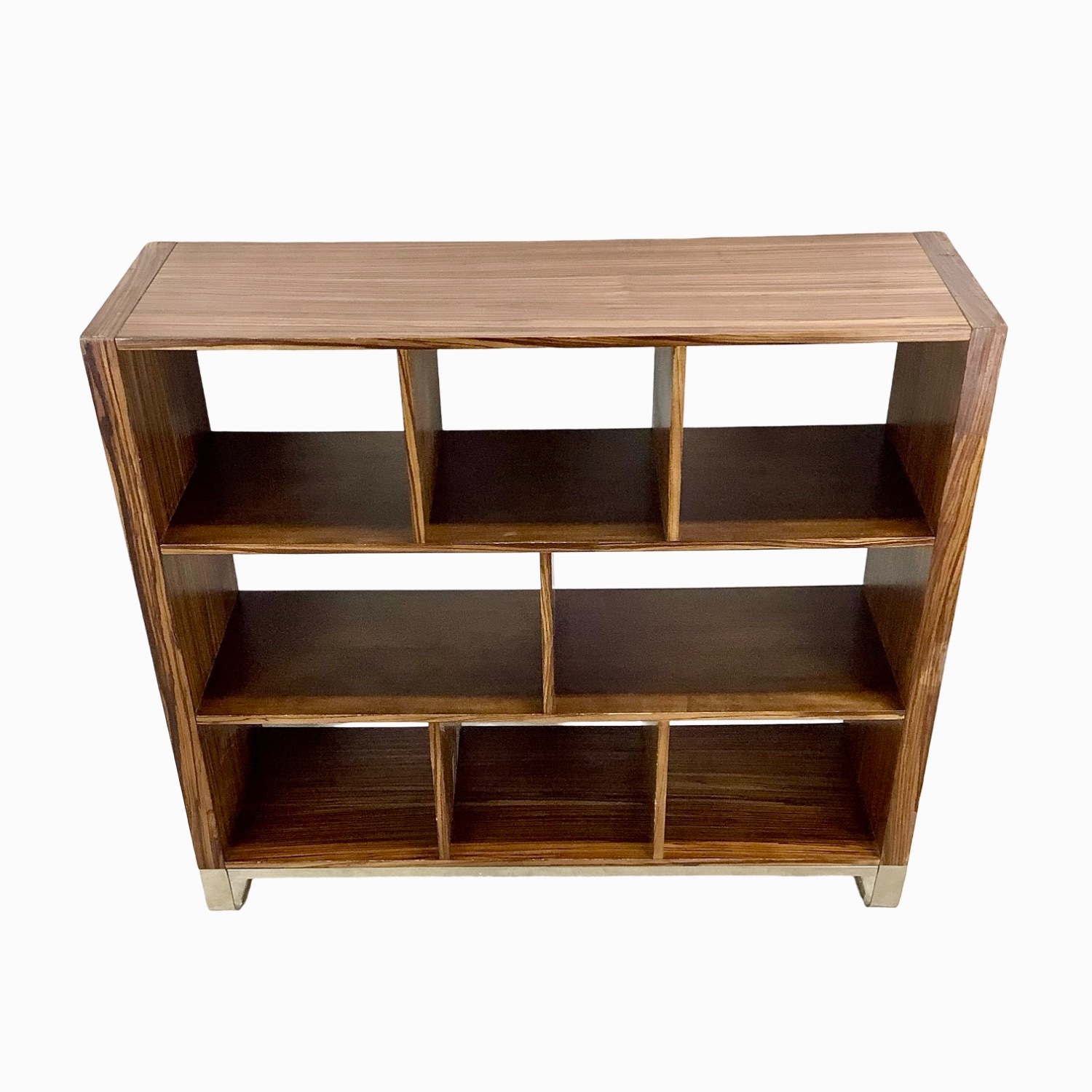 Modern Zebrawood Shelf with Chrome Sled Base - image-3