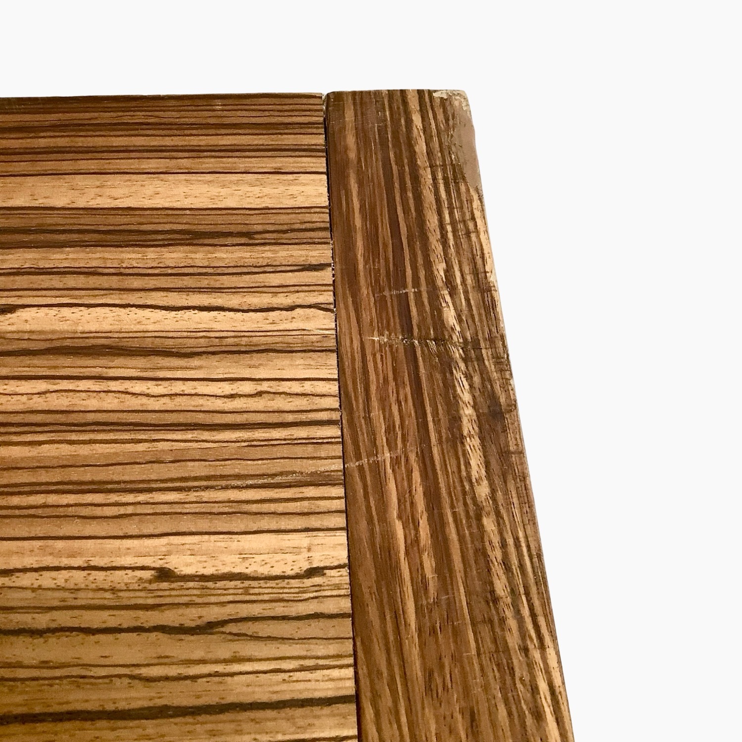 Modern Zebrawood Shelf with Chrome Sled Base - image-21