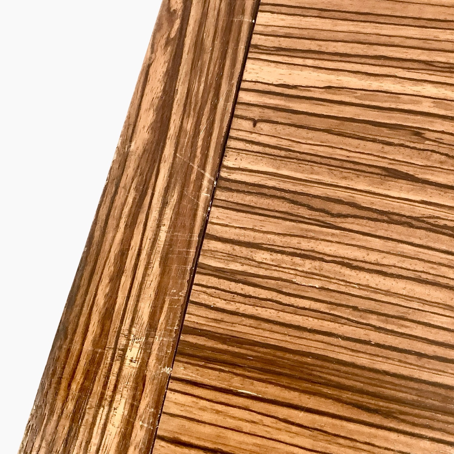 Modern Zebrawood Shelf with Chrome Sled Base - image-8