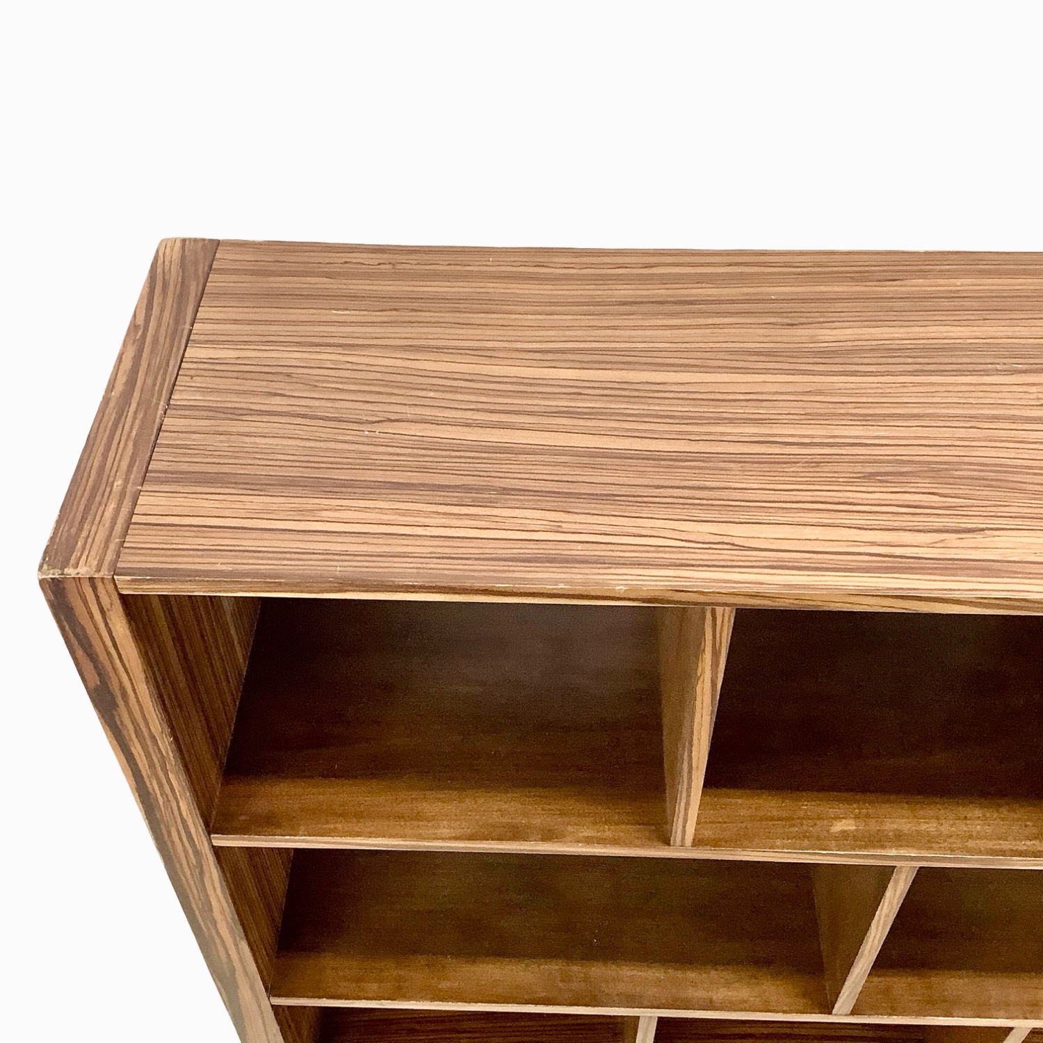 Modern Zebrawood Shelf with Chrome Sled Base - image-10