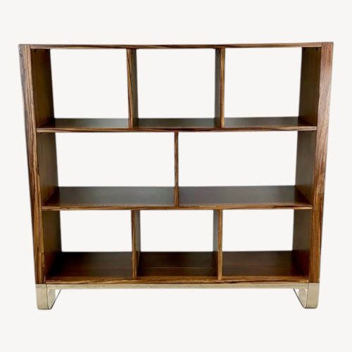 Used Modern Zebrawood Shelf with Chrome Sled Base for sale on AptDeco