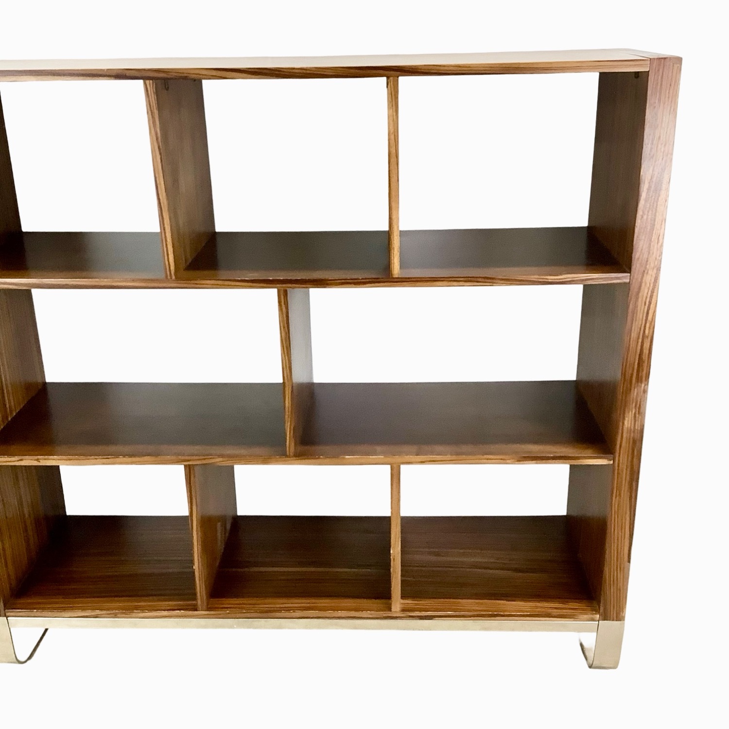 Modern Zebrawood Shelf with Chrome Sled Base - image-5