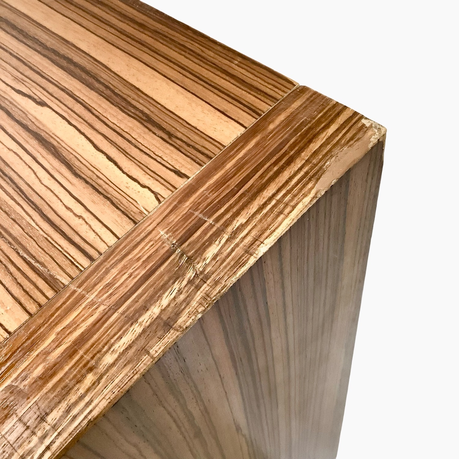 Modern Zebrawood Shelf with Chrome Sled Base - image-19