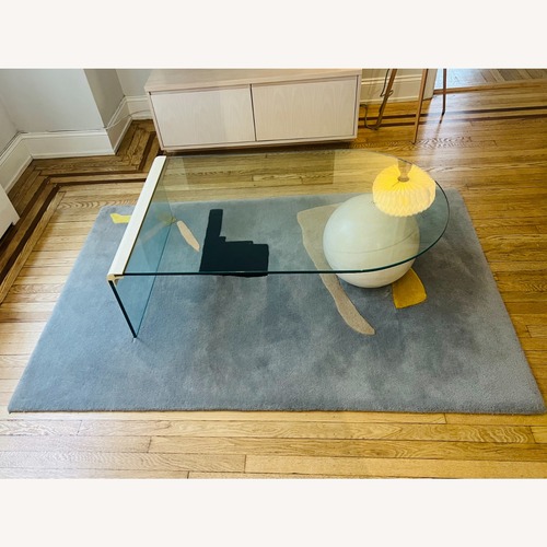Used Blue Wool Area Rug 4' x 6' for sale on AptDeco