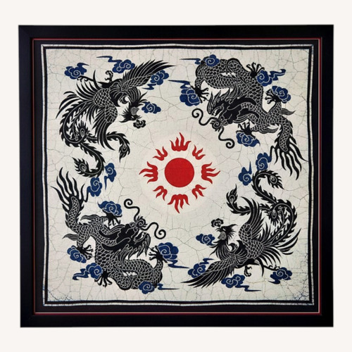 Used Vintage/Antique Chinese Linen Fabric Wall Art for sale on AptDeco