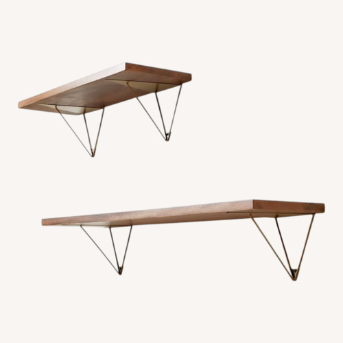 Used West Elm Wood Shelves with Prism Brackets for sale on AptDeco