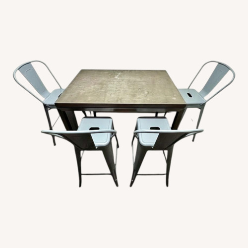 Used Light Gray Metal Dining Set for sale on AptDeco