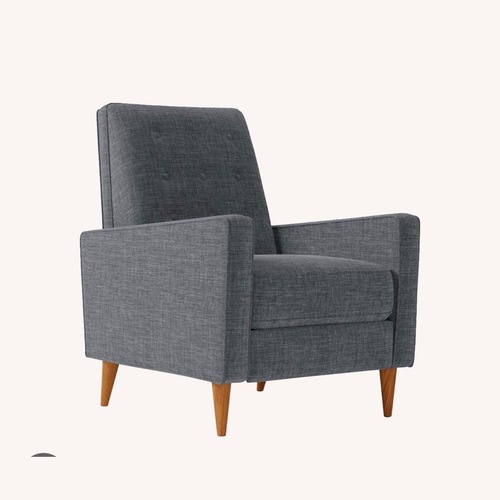 Used West Elm Blue Tweed Rhys Recliner for sale on AptDeco