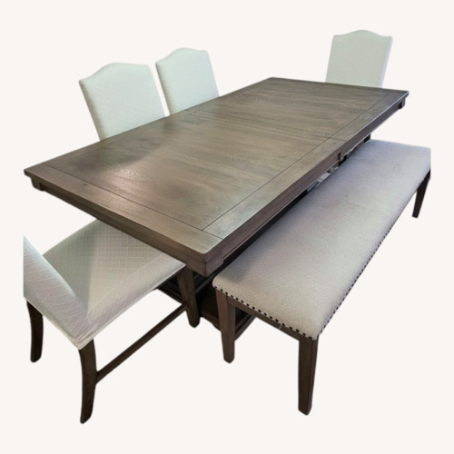 Used Ashley Furniture Dark Brown Wood Dining Set for sale on AptDeco
