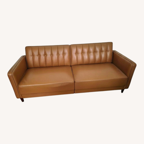 Used Dark Brown Leather Futon for sale on AptDeco