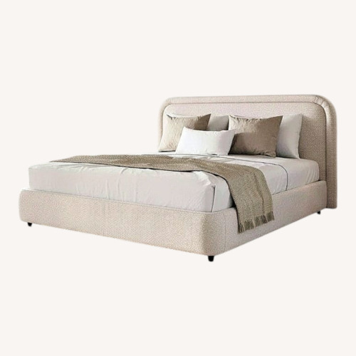 Used Create Comfort Boucle Queen bed for sale on AptDeco