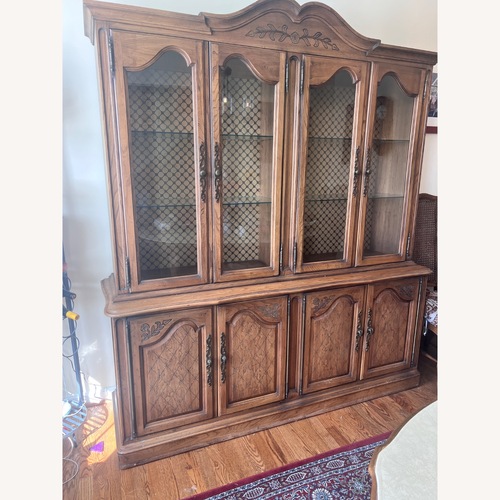 Used Thomasville French Provincial Oak Hutch w Buffet for sale on AptDeco