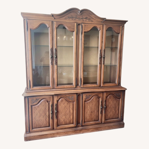 Used Thomasville French Provincial Oak Hutch w Buffet for sale on AptDeco