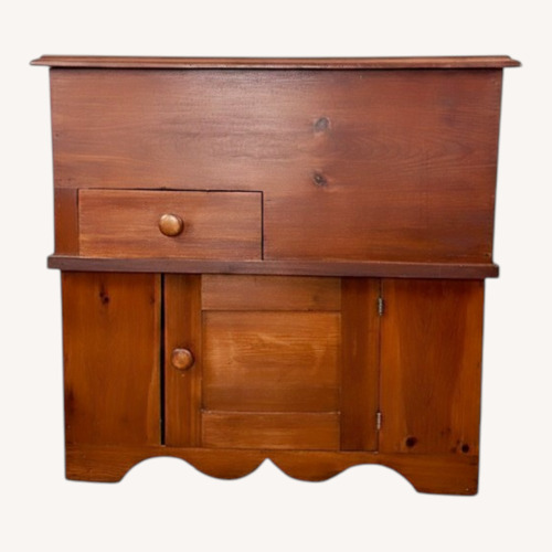 Used Rustic Pine Drysink Cabinet with Lift Top for sale on AptDeco
