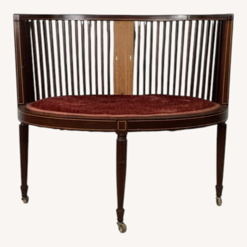 Used Antique Edwardian Settee with Inlaid Mahogany for sale on AptDeco