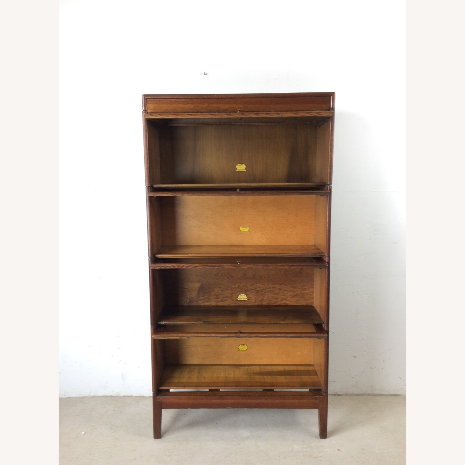 Antique Oak 4 Stack Barrister Bookcase - image-17