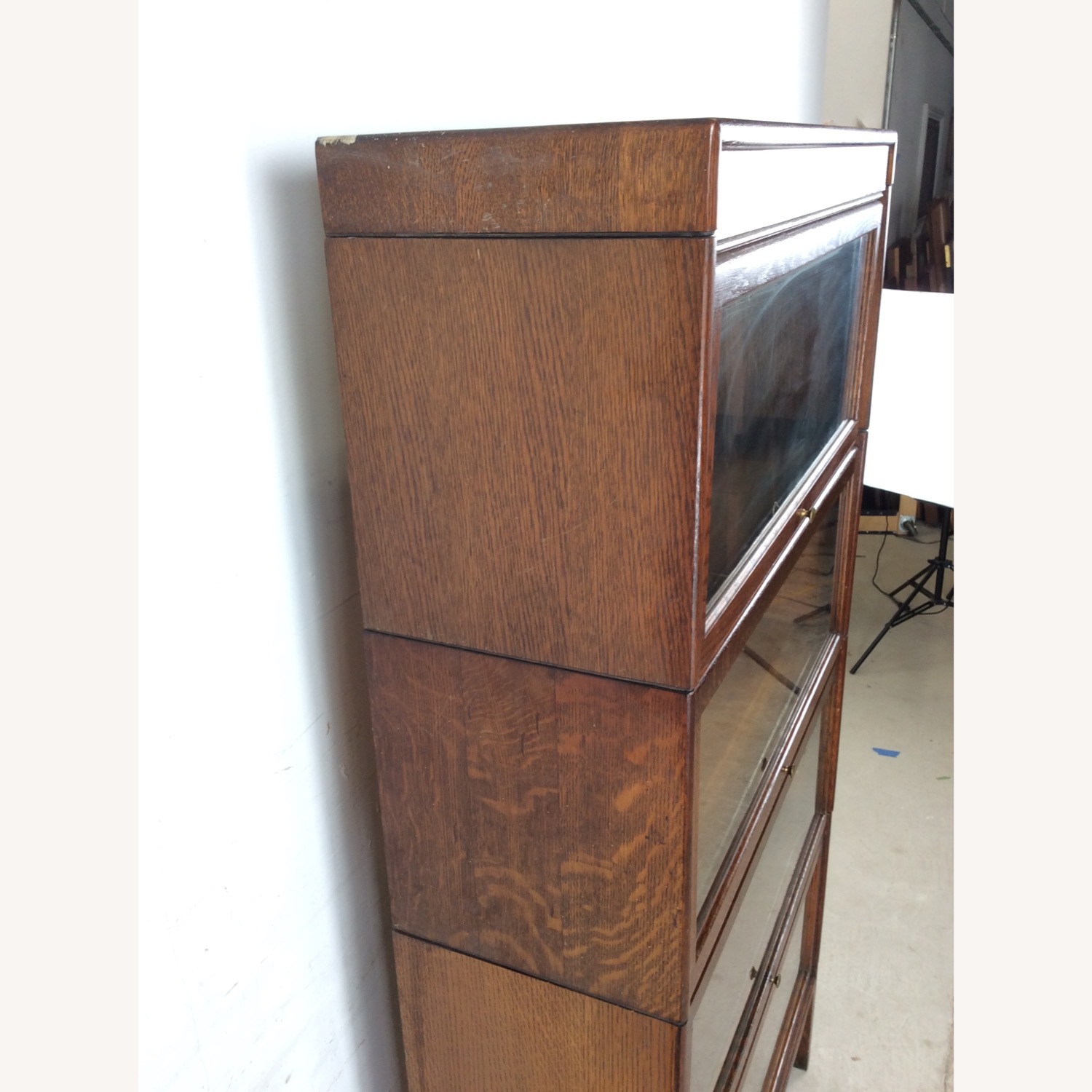 Antique Oak 4 Stack Barrister Bookcase - image-14