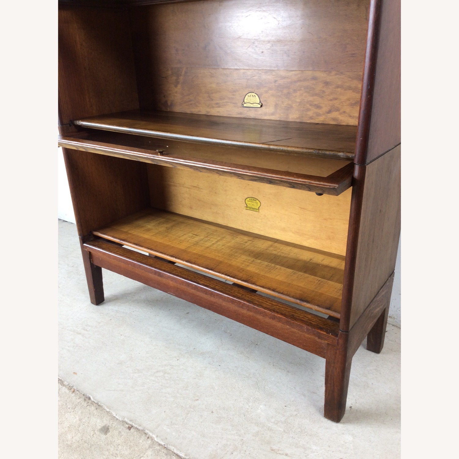 Antique Oak 4 Stack Barrister Bookcase - image-21