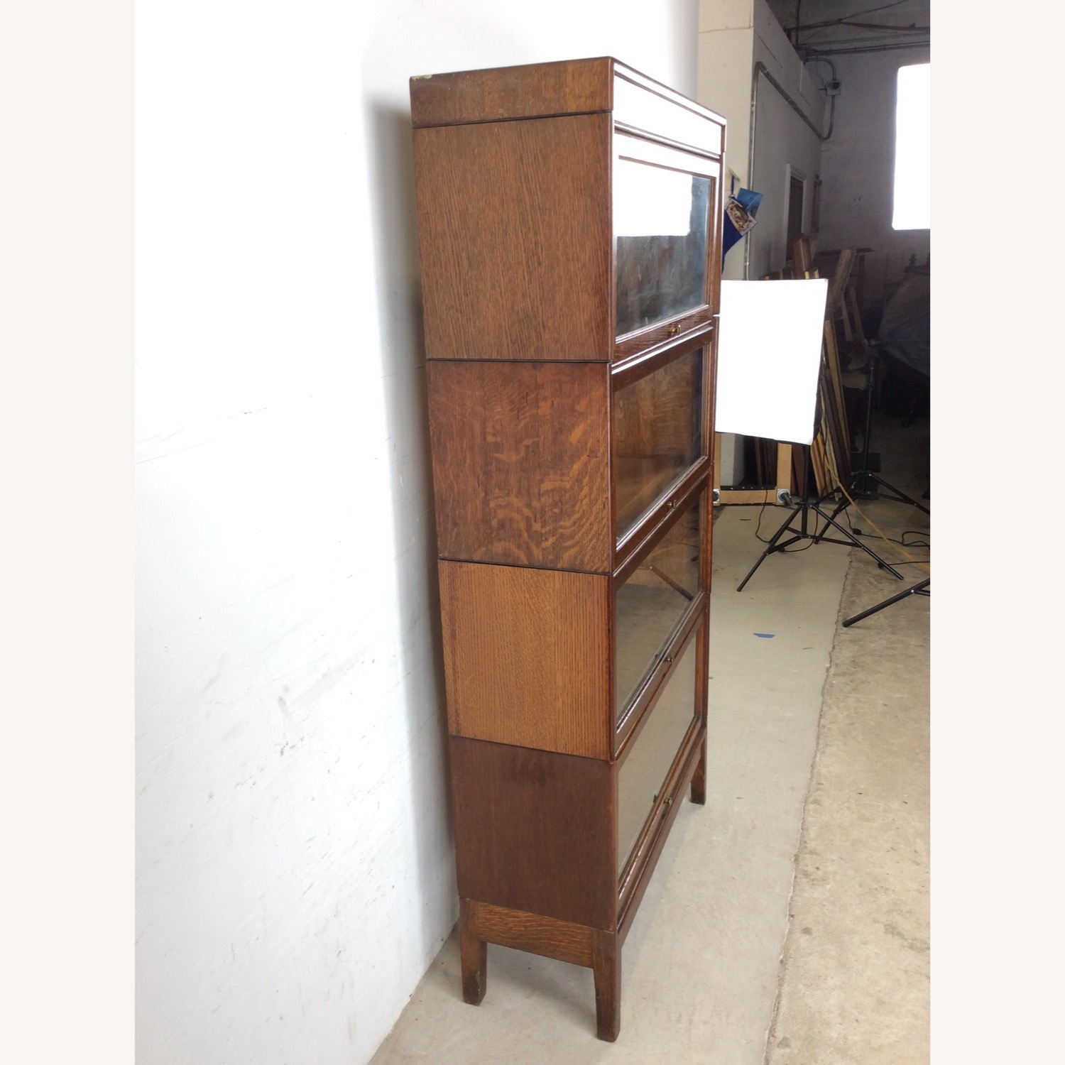 Antique Oak 4 Stack Barrister Bookcase - image-13