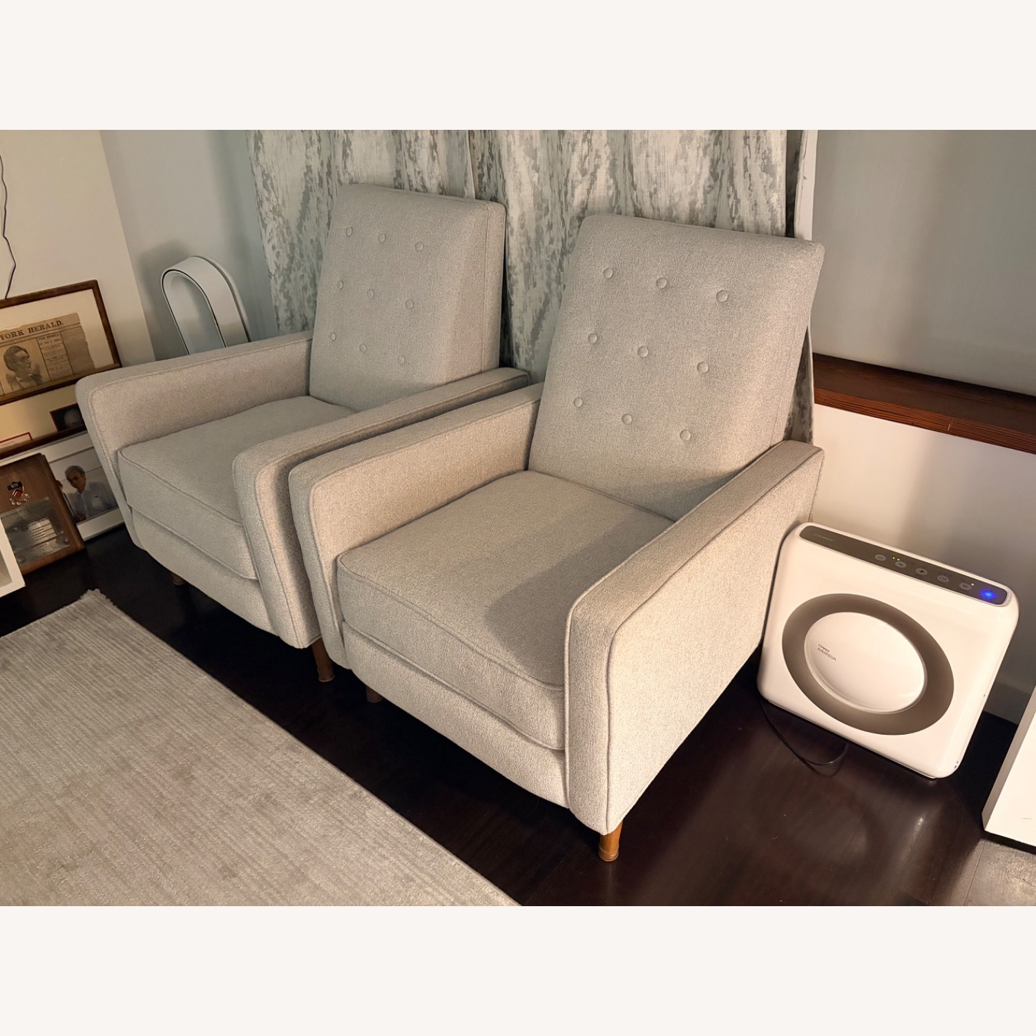 West Elm Light Gray Fabric Armchair - image-3