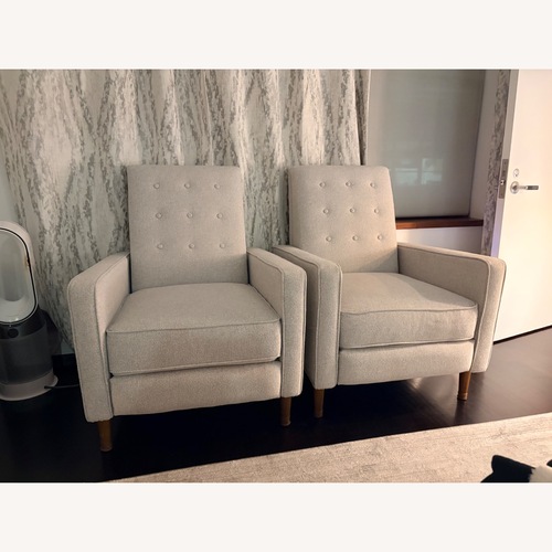 Used West Elm Light Gray Fabric Armchair for sale on AptDeco