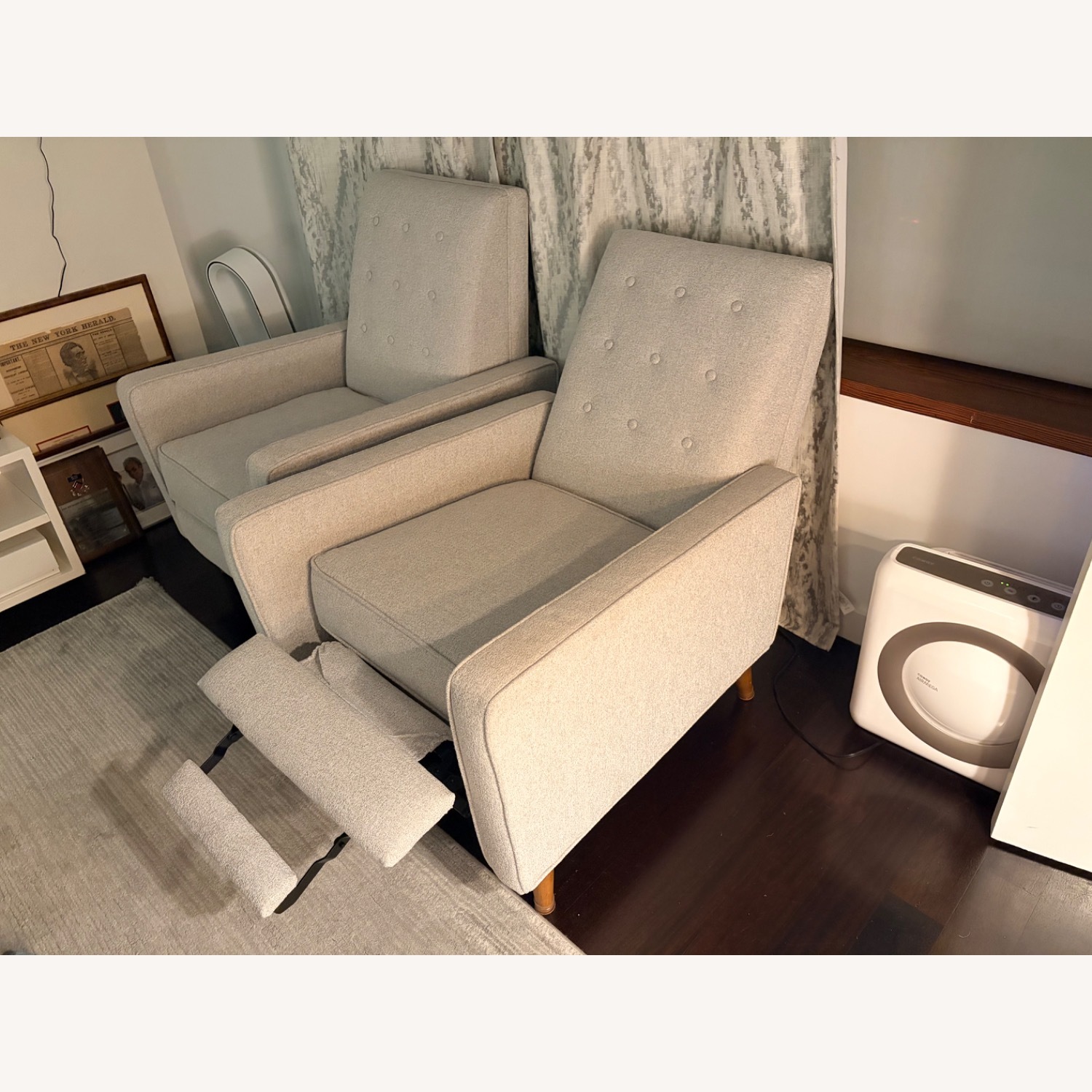West Elm Light Gray Fabric Armchair - image-5