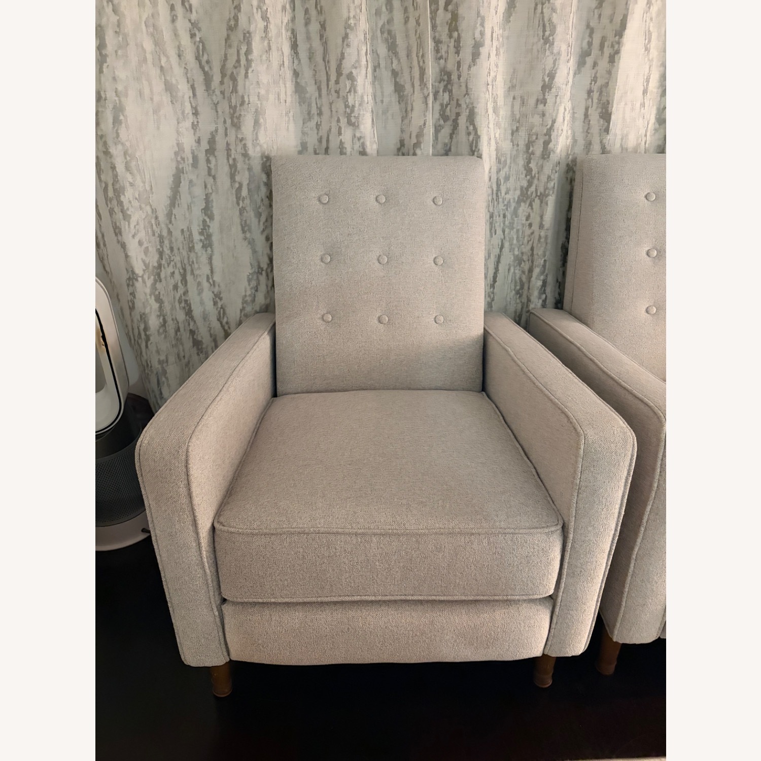 West Elm Light Gray Fabric Armchair - image-2