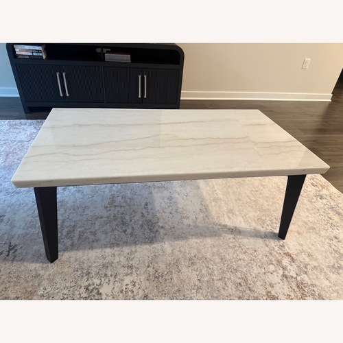 Used Dark Brown Marble Coffee Table for sale on AptDeco