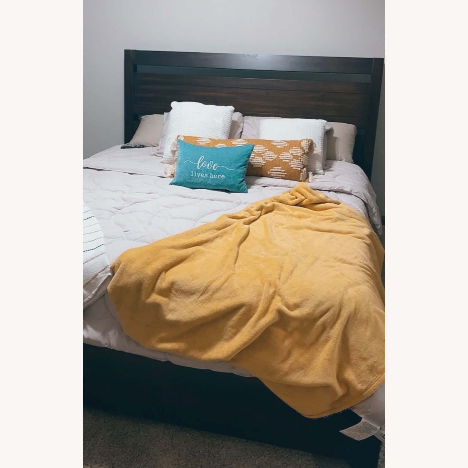 Ashley Dark Wood King Bed Frame and Headboard - image-2