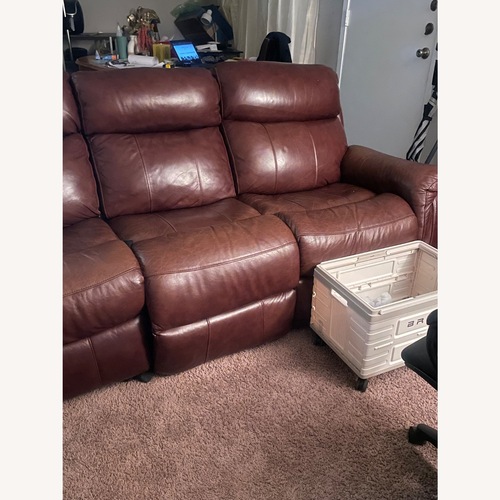 Used Dark Brown Leather 3+ Seater Sofa for sale on AptDeco