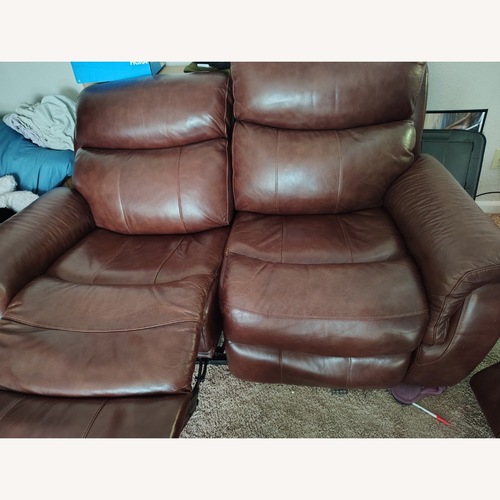 Used Dark Brown Leather 2 Seater Sofa for sale on AptDeco