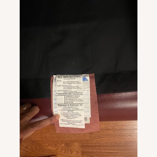Used Coleman Cherry Leather Chair with Nailhead Trim for sale on AptDeco