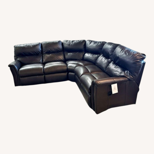 Used 5pc Rounded L-Shape Vegan Leather Sectional for sale on AptDeco