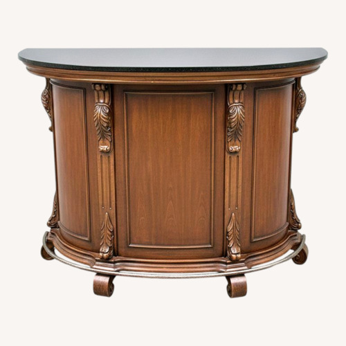Used Coaster Cherry Bar w Black Granite Top Furniture for sale on AptDeco