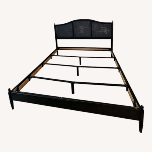 Used Ethan Allen Dark Brown Wood King Bed for sale on AptDeco