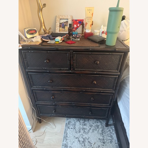 Used Ethan Allen Dark Brown Wood Dresser for sale on AptDeco