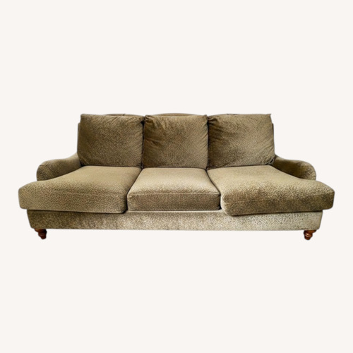 Used Lee Industrial 3 Seater Green Velvet Sofa for sale on AptDeco