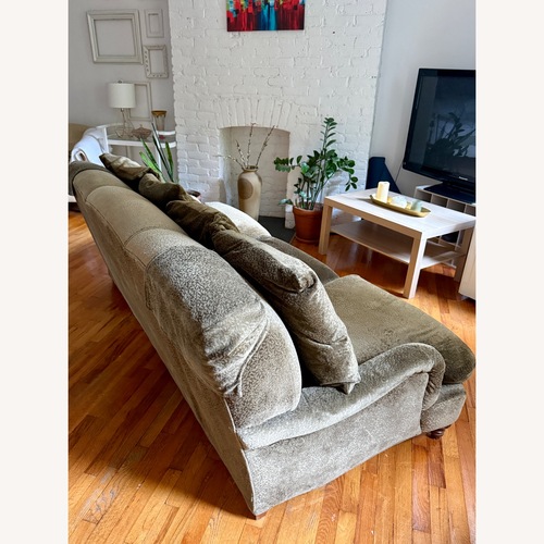 Used Lee Industrial 3 Seater Green Velvet Sofa for sale on AptDeco