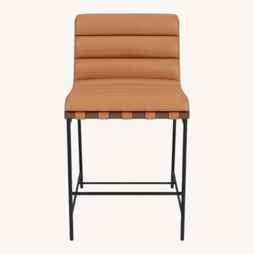 Used Vail Counter Height Stool - Brown Leather for sale on AptDeco